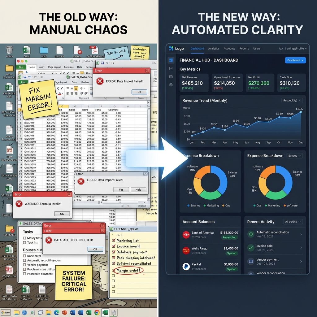 Before and After comparison showing Perry Hae's AI-enhanced interface